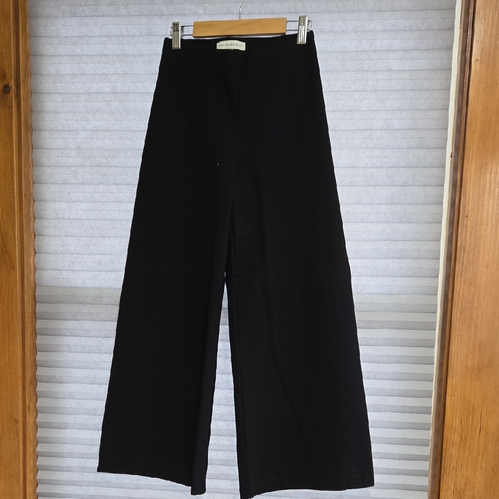 Banana Republic Black Wide-Leg Ponte Pants